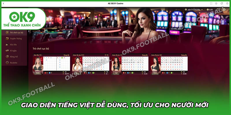 Nhà cái OK9 tối ưu giao diện hiện đại bằng tiếng việt giúp tăng trải nghiệm người dùng